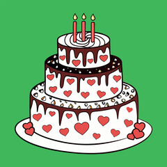 Birthday cake vector art illustration