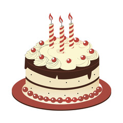 Birthday cake vector art illustration