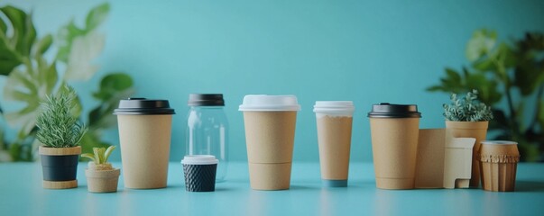 Eco-Friendly Revolution A biodegradable alternative to everyday plastic items, shown in side-by-side comparison for sustainable living Discover compostable cups, containers, and bottles reducing