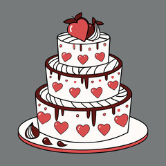 Birthday cake vector art illustration