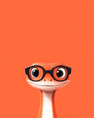 Cartoon lizard with glasses