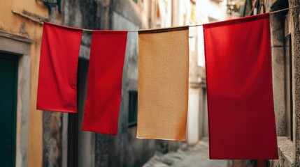 Vibrant Banners in an Urban Street Setting