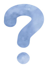 Naklejka premium Question mark png blue watercolor sign, transparent background