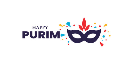 Obraz premium Happy Purim Festival Celebration Banner