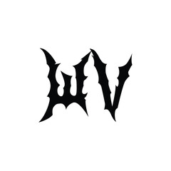 WV monogram logo design letter text name symbol monochrome logotype alphabet character simple logo