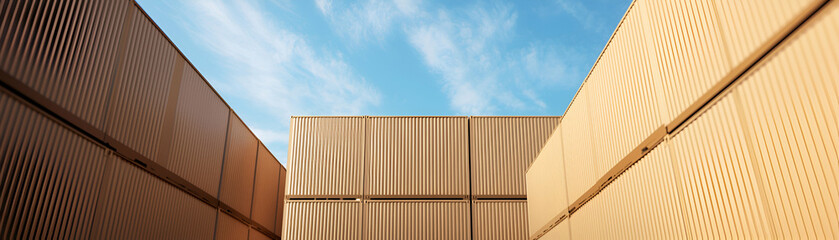 Modern architectural design with colored panels.