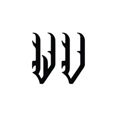 WV monogram logo design letter text name symbol monochrome logotype alphabet character simple logo
