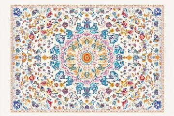 Vibrant Mandala Rug: A Tapestry of Color and Design
