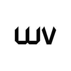 WV monogram logo design letter text name symbol monochrome logotype alphabet character simple logo