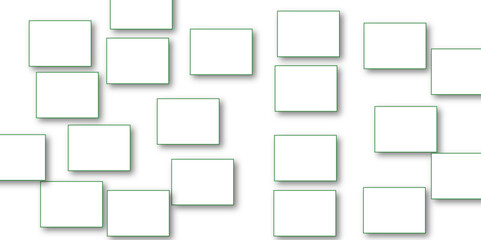 Simple Square cube box plate board on white wall background. 3d rendering. Multiple Horizontal Business Card Modern Mockup for Branding Presentation, Corporate Identity, Advertising, Graphic design.

