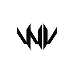 WV monogram logo design letter text name symbol monochrome logotype alphabet character simple logo