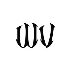 WV monogram logo design letter text name symbol monochrome logotype alphabet character simple logo