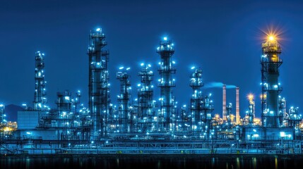 AI-driven predictive maintenance system analyzing factory equipment health in a digital industrial setting.