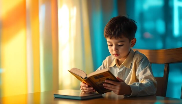 Boy Reading Book Child Education Learning Literature