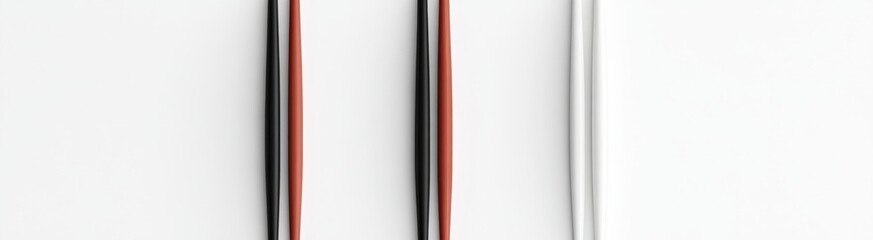 Colorful chopsticks on white background, minimalist design, website use