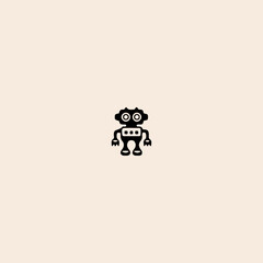 Fototapeta premium Robot Toy logo icon flat vector design.
