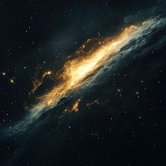 Fototapeta premium Large glowing star in deep black space with numerous shining stars in ultra hd quality