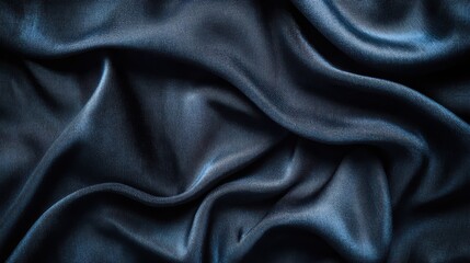 Obraz premium Dark blue fabric background with deep black velvet texture illuminated by soft light