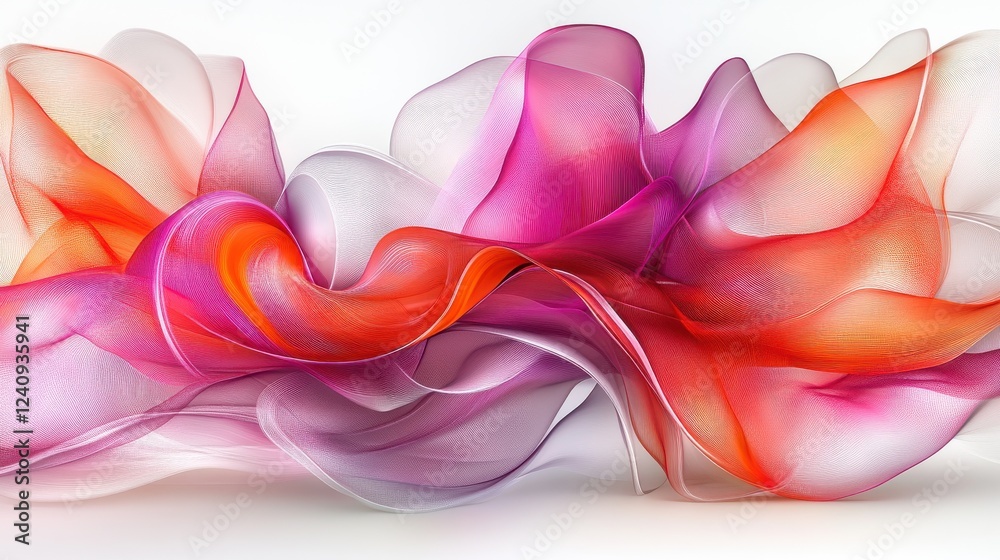 Poster realistic photography of dynamic gradients on a white background with abstract color patterns