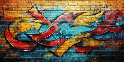 Fototapeta premium Abstract Graffiti Art On Brick Wall