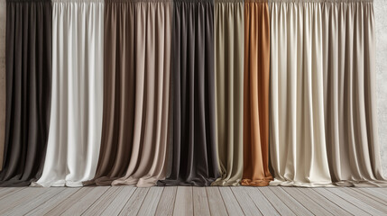 colorful fabric texture , cloth , curtain . grey , brown , white 