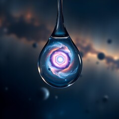 Cosmic Drop: A Universe Captured in a Single Water Droplet

