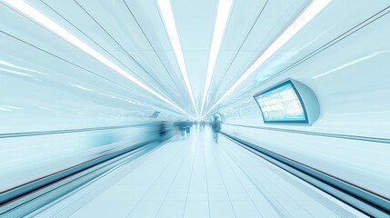 Obraz premium Vibrant Underground Metro Station with Illuminated Ceilings, Dynamic Advertisements, Busy Commuters, Swift Train Arrivals, Engaging Perspectives, Energetic Atmosphere