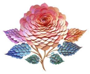 PNG Colorful pastel rose pattern flower plant.
