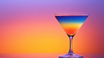 Cocktail in a Martini Glass with Vibrant Background