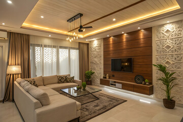 Living room interior in Scandinavian style