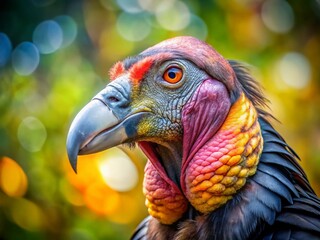 Andean Condor Portrait: Striking Photorealistic Bird with Bokeh Background