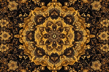 Opulent Golden Mandala: A Symphony of Intricate Design