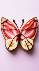 Butterfly toast strawberry wings and banana body delight