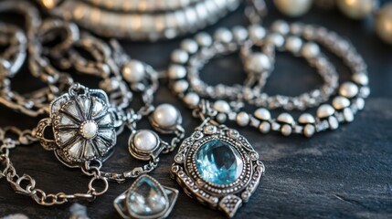 Intricate Jewelry with Dramatic Angles and Soft Focus