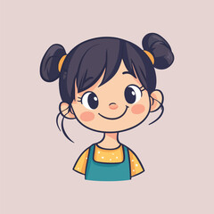 Wonderful girl smile face vector illustration 