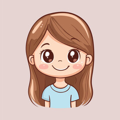 Wonderful girl smile face vector illustration 