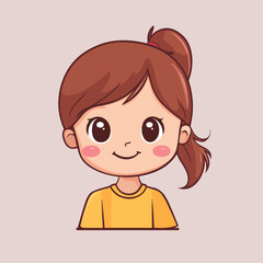Wonderful girl smile face vector illustration 