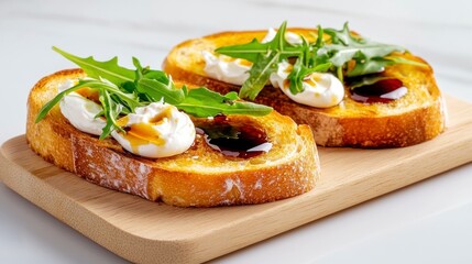 Bright Breakfast, a wholesome and energizing morning meal featuring golden toasts, a colorful assortment of fresh fruits, juicy berries, crisp vegetables, and cottage cheese,breakfast close up.