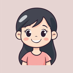 Wonderful girl smile face vector illustration 