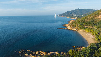 Buddhaism Guanyin statue at seaside in nanshan temple, hainan island , China