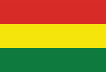 Bolivia flag. The official ratio. Flag icon. Standard color. Standard size. A rectangular flag. Computer illustration. Digital illustration. Vector illustration.