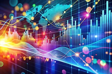 Fototapeta premium Abstract Financial Data Exchange: Business Graph, Stock Market Trend, Economic Statistics Diagram, Digital Chart Background