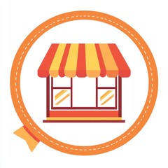 Obraz premium Shop storefront, awning, retail, business, sunny day