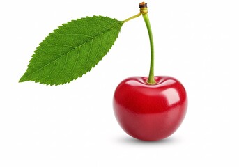 Cherry with leaf