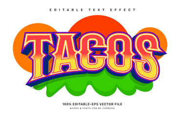 Tacos editable text effect template