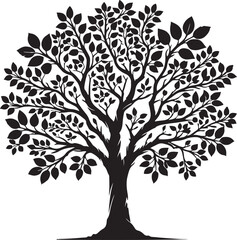 black and white tree