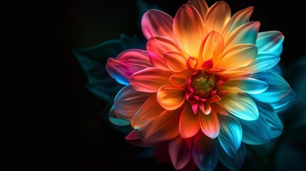 Colorful neon flower