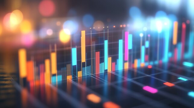3D Bar Graph Illustrating Product Growth
