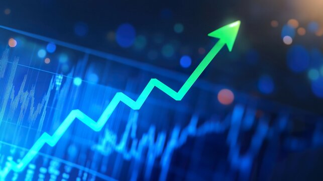 Nasdaq Stock Market Chart on Blue Background