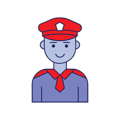Police Officer Icon Vector Line Art Illustration for Law Enforcement Designs
